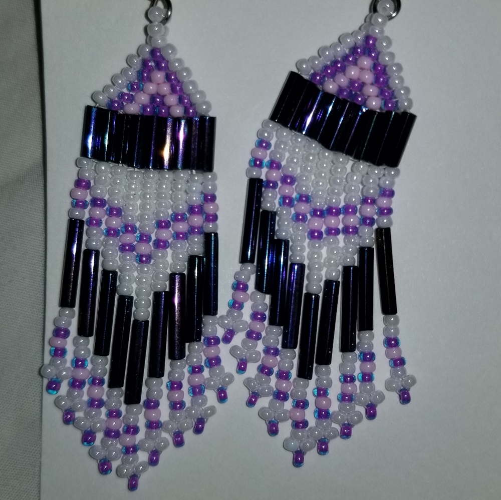 Purple BeadedEarrings
